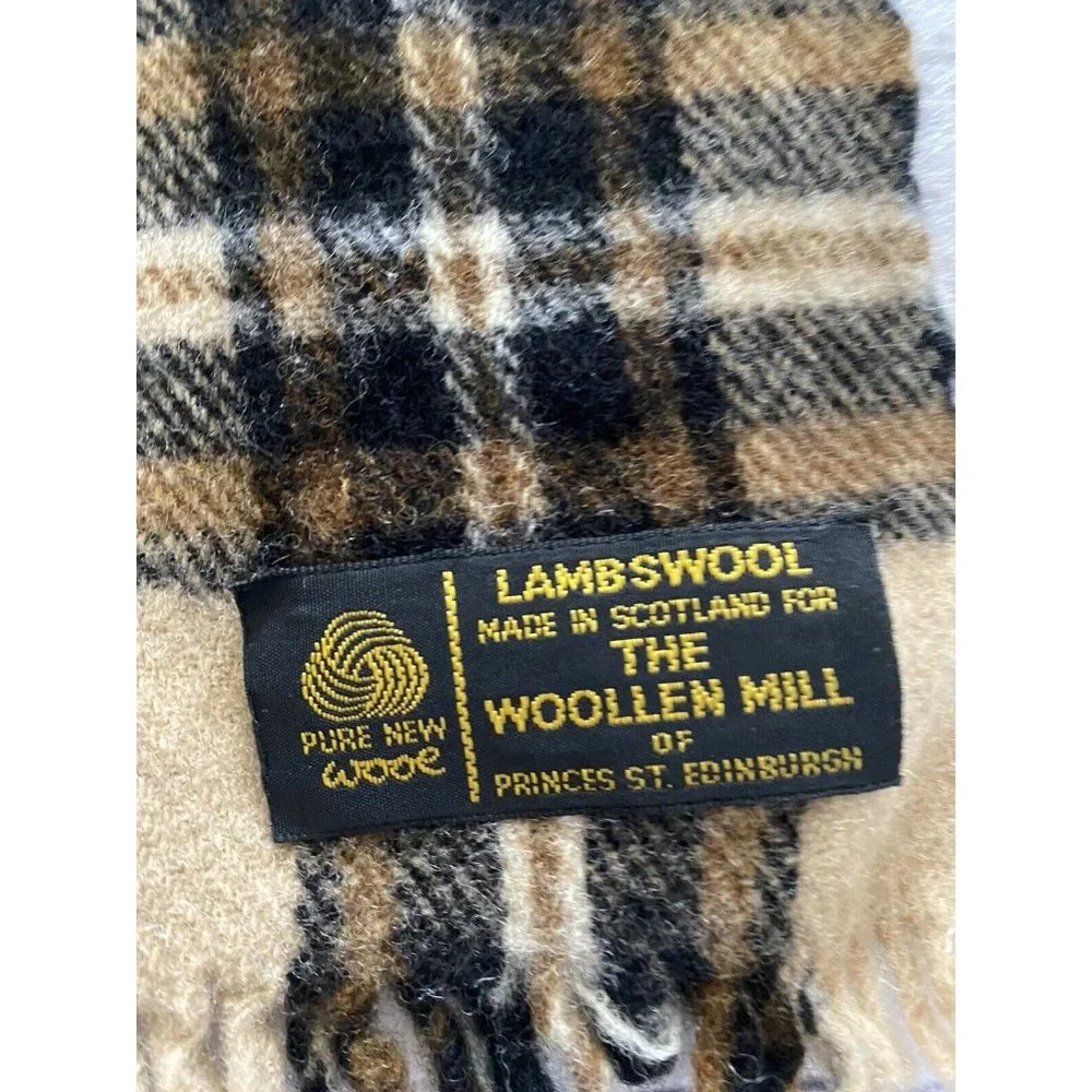 The Woollen Mill Of Princes St Edinburgh Lambswool Scarf Pure New Wool Plaid EUC